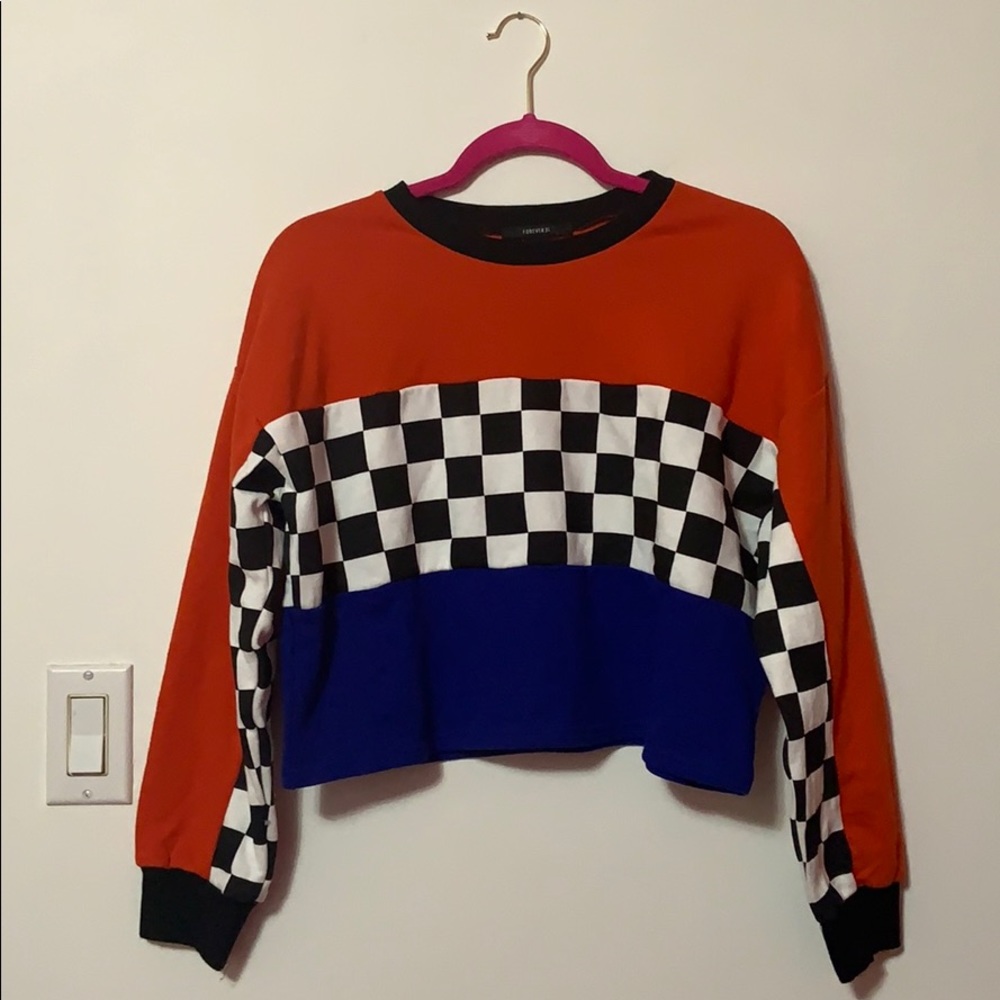 Forever 21 Athletic Top, Race Design, Colorblock